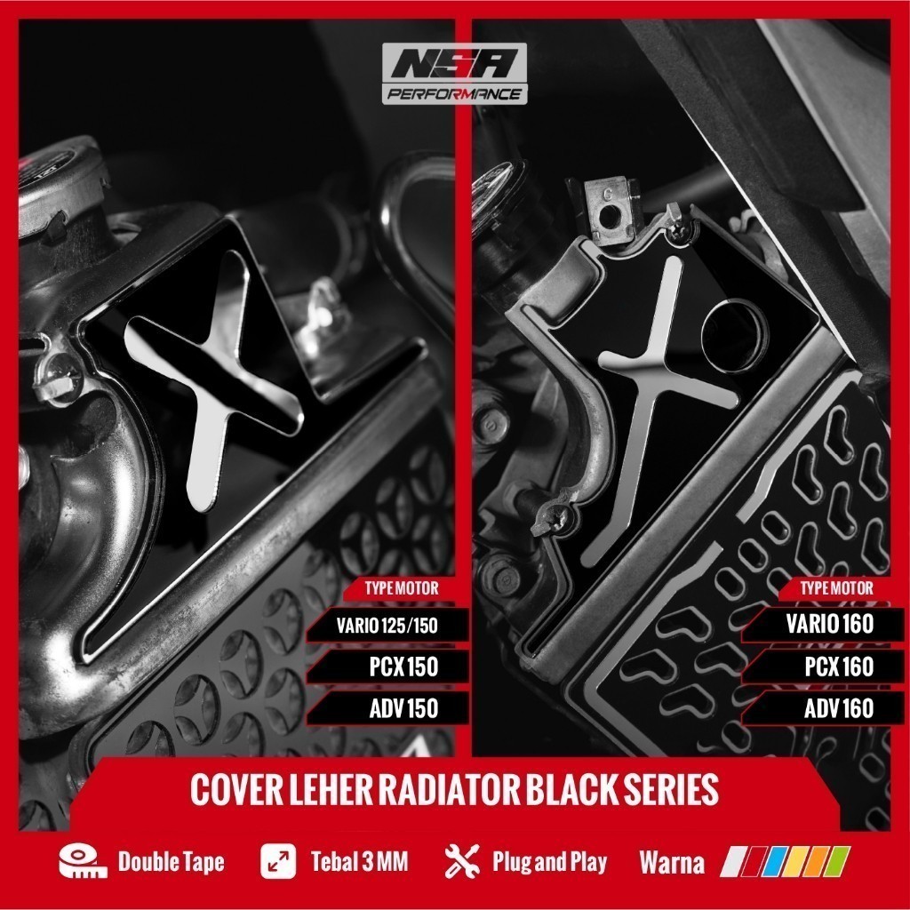 Jual NSA COVER LEHER RADIATOR BLACK SERIES HONDA (VARIO PCX ADV STYLO ...