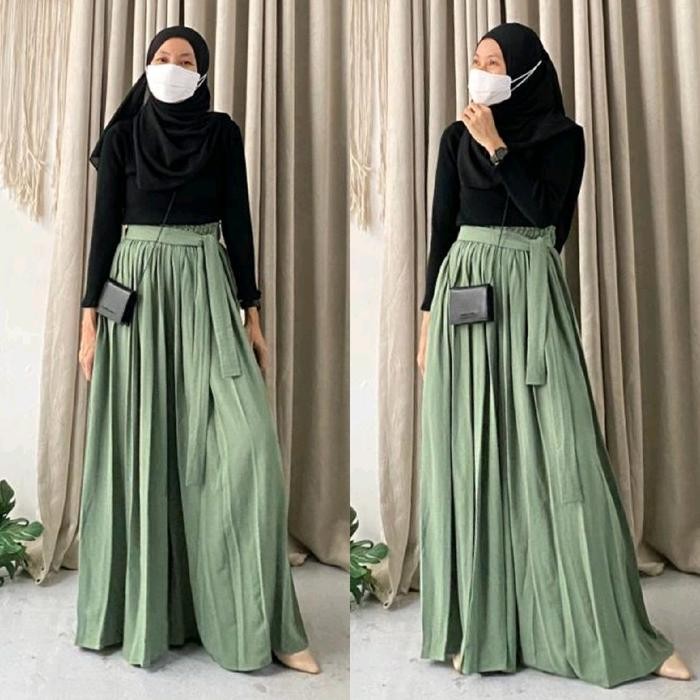 Jual PREMIUM ZIGNA Kulot Kulot Rempel Palazzo Mayung Jumbo Panjang 100 ...