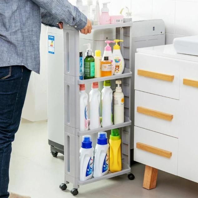Jual Produk Unggulan] Rak Dapur Plastik Roda Dorong Sisip Tempat Bumbu ...