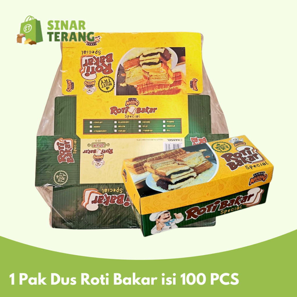 Jual 1 pak Dus Roti Bakar Bandung Box 20 x 9 cm isi 100 PCS | Shopee ...