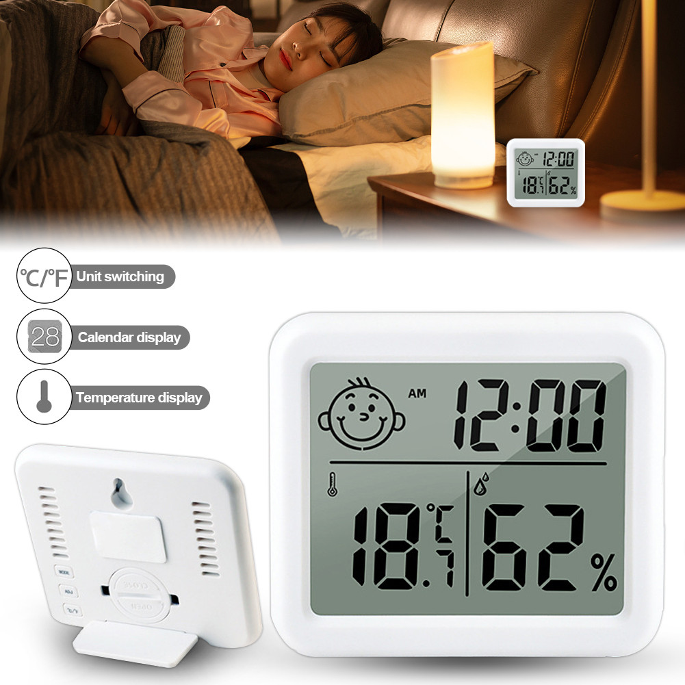 Jual Temea LCD Jam Ruangan Digital Termometer Sensor Suhu Meteran ...