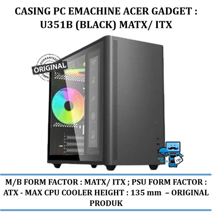 Jual Casing PC Emachine Acer Gadget : U351b (Black) Matx / Itx ...