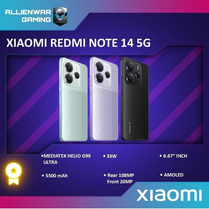 Jual (GADGET TEKNO X MEDIOTECH) XIAOMI REDMI NOTE 14 5G ( 8GB/ 256GB ...