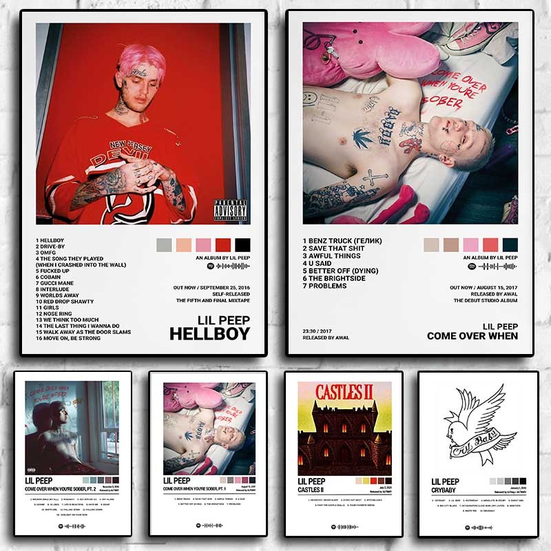 Jual IMPORT Hip Hop Rapper Lil Peep Poster Set Music Album Crybaby Live ...