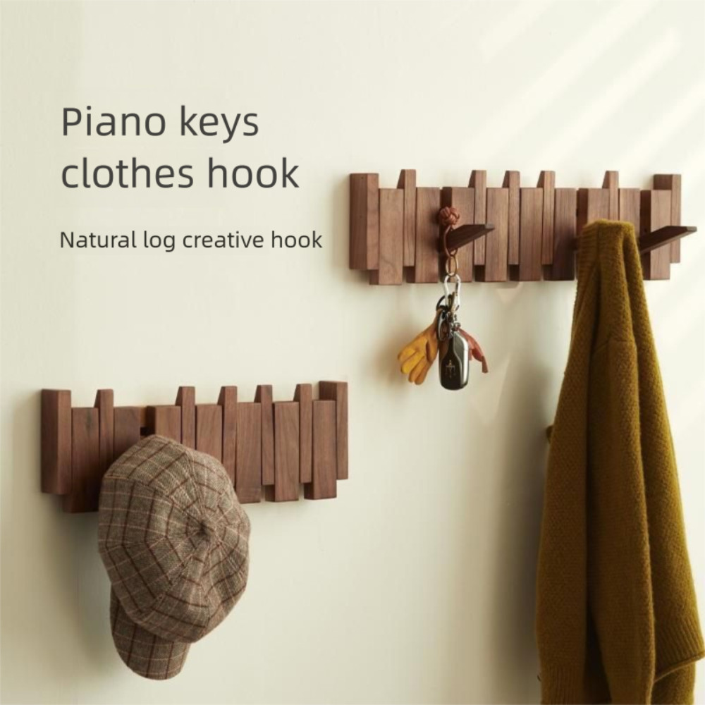 Jual Creative Wall Mounted Wood Coat Racks with 8 Hooks Art Entry Door ...