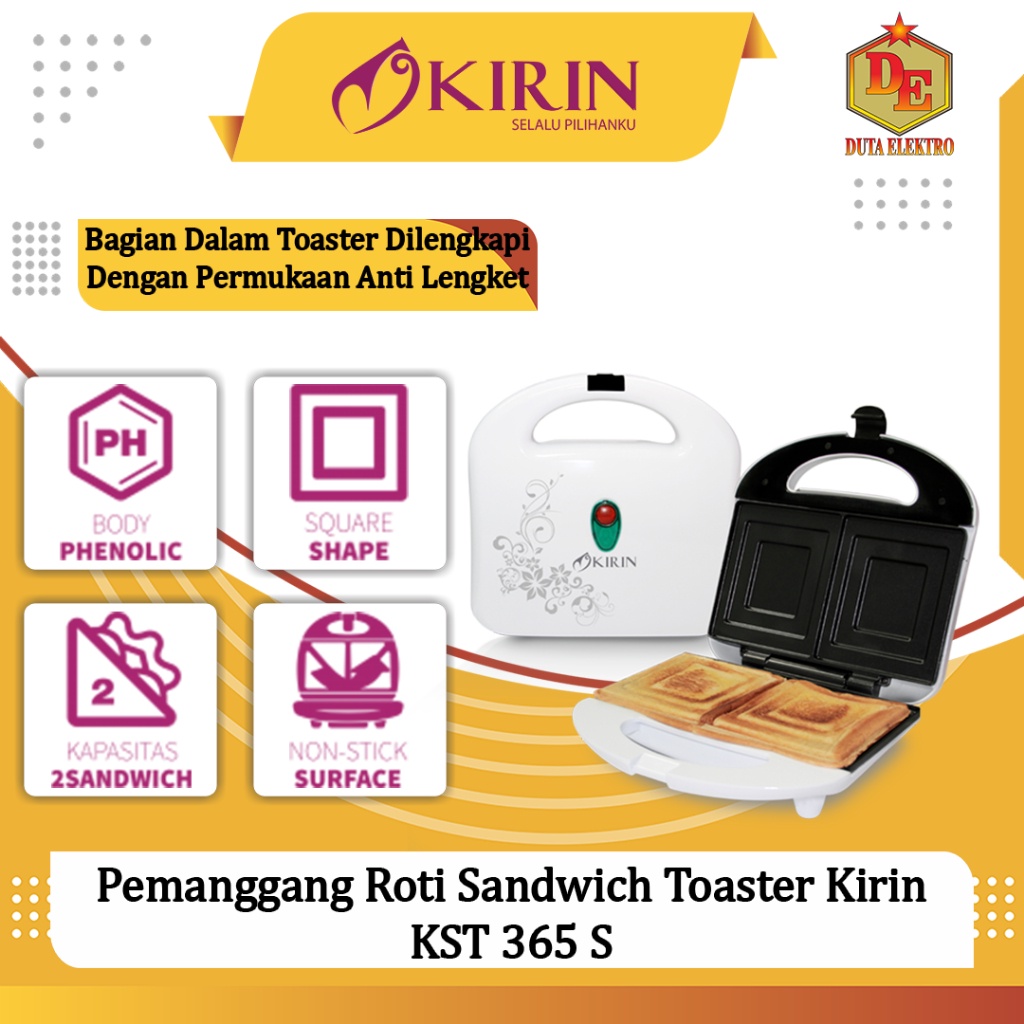 Jual Pemanggang Roti Sandwich Toaster Kirin KST 365 S | Shopee Indonesia