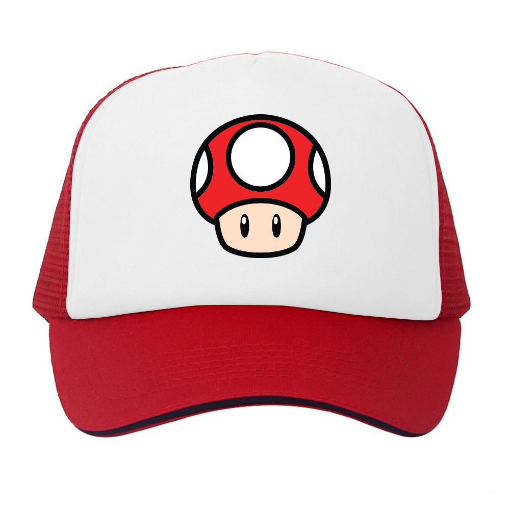 Jual Topi Trucker Toad Mushroom Logo Jamur Super Mario Kart World ...