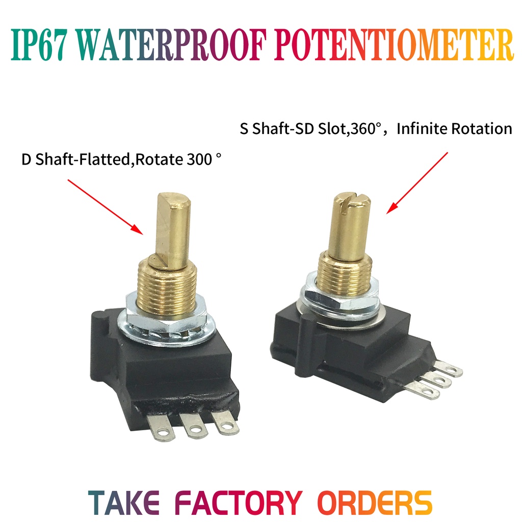 Jual Ip67 Potensiometer Tahan Air Rv16 Film Plastik Konduktif 1K 5k10k ...