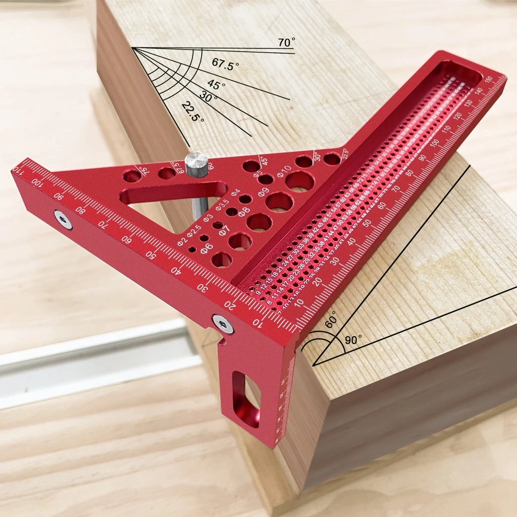 Jual Woodworking Square Protractor Extended 3D Multi-Angle Measuring ...