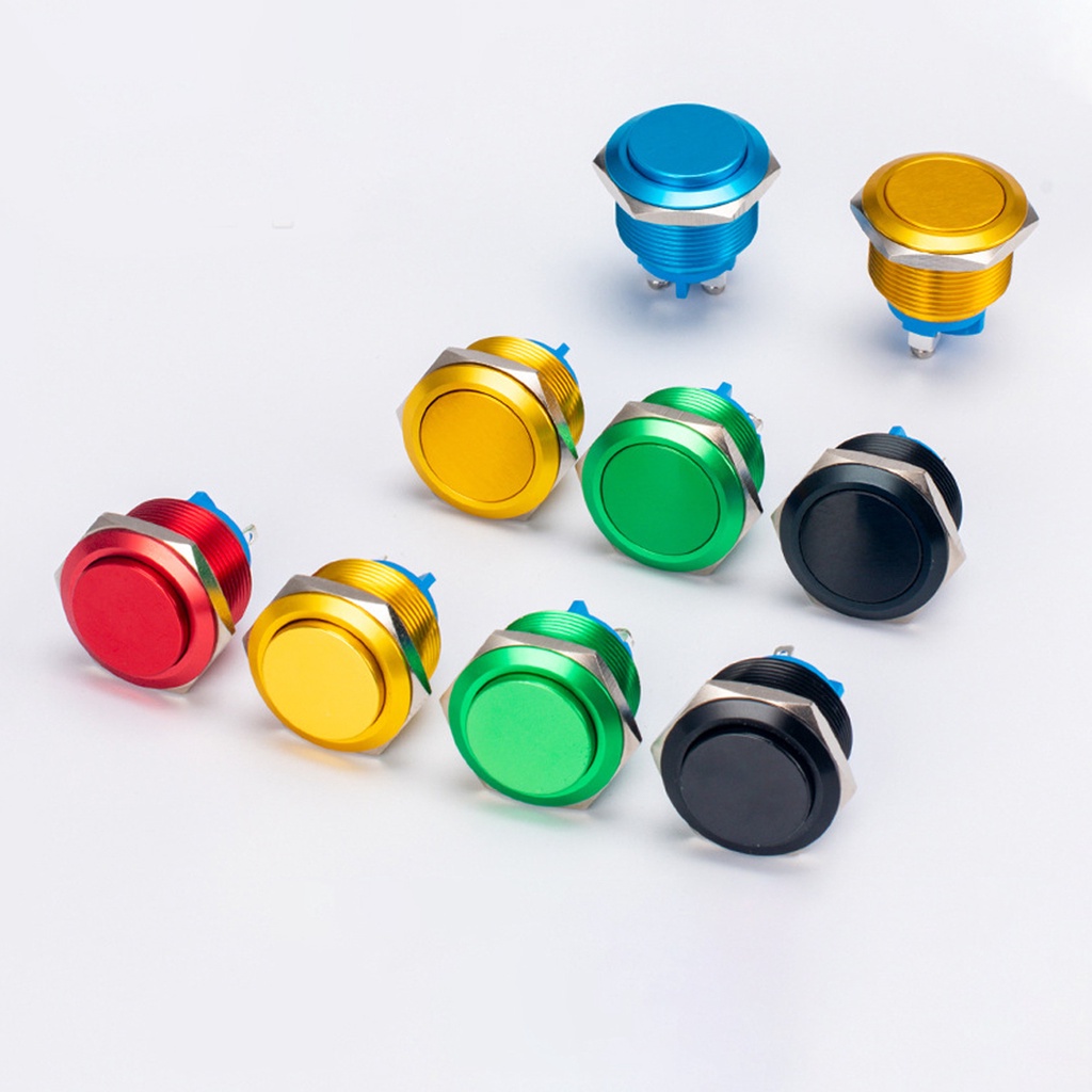 Jual SALE 22MM Momentary Push Button Switch 1NO High/Flat Head Push ...