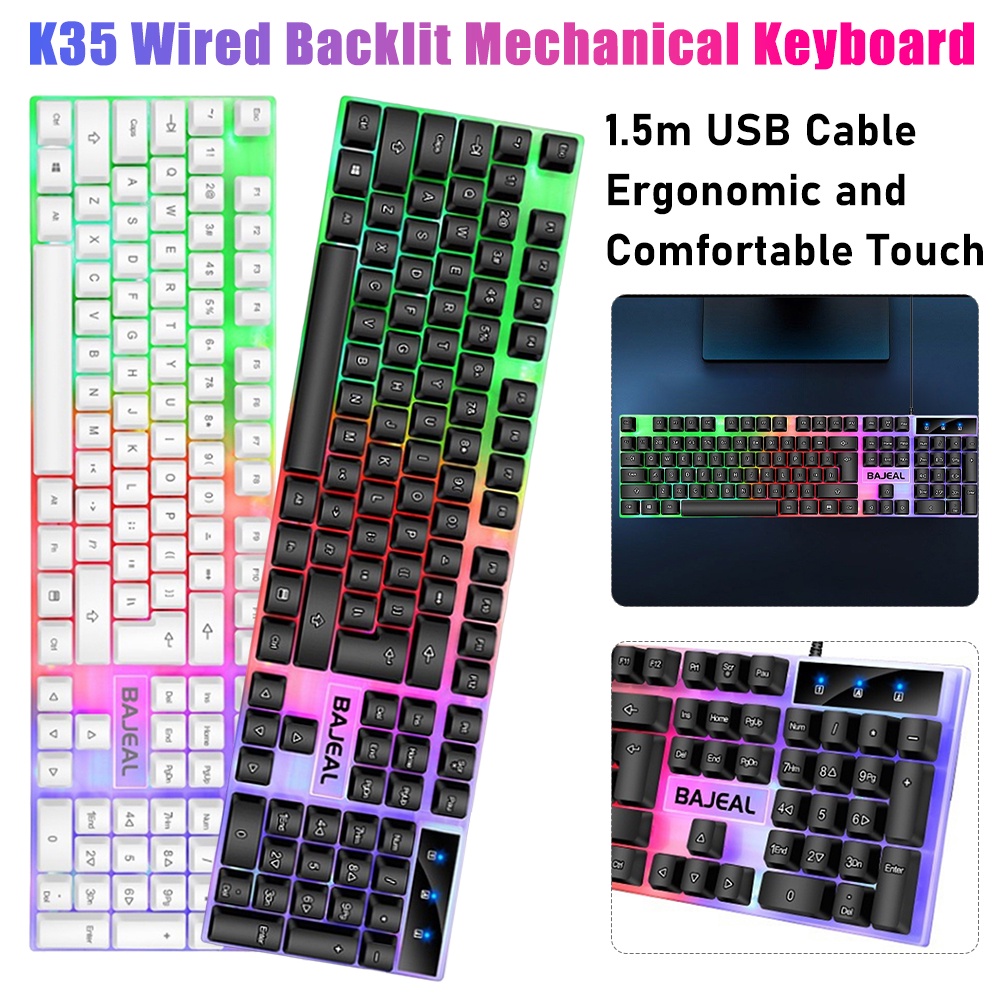 Jual K35 Wired USB Mechanical Keyboard Ergonomic Gamer Keyboard 1.5m ...