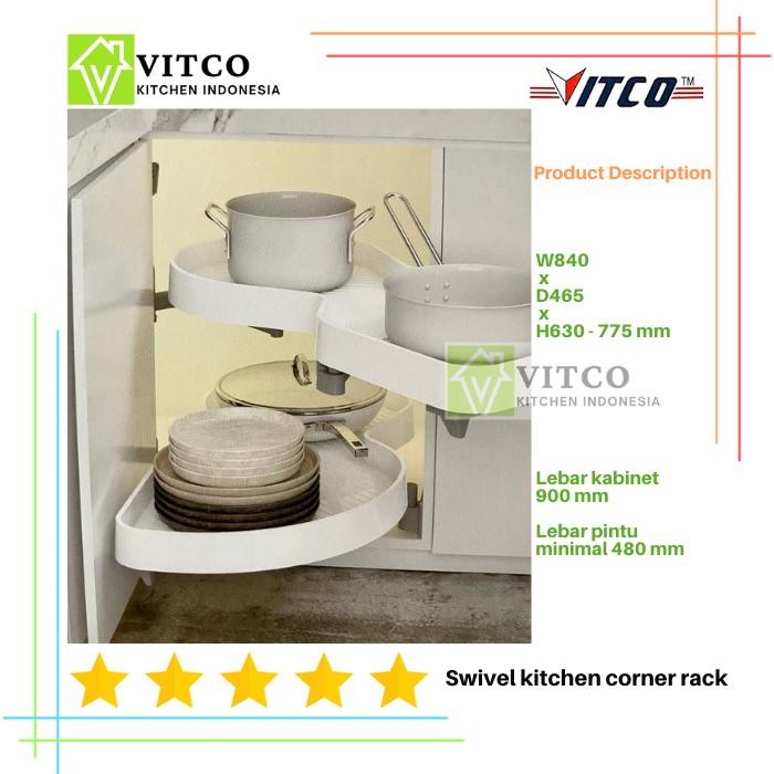 Jual VITCO Swivel Kitchen Corner Rack / Rak sudut lemari dapur/ Kitchen ...