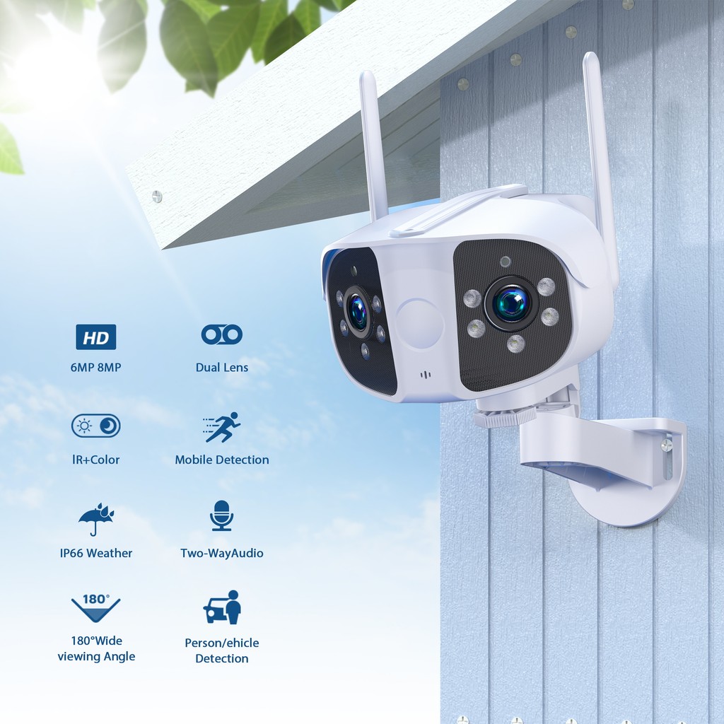 Jual Besder 8Mp Ip Camera Outdoor Night Vision Panoramic 180 Wide Angel ...