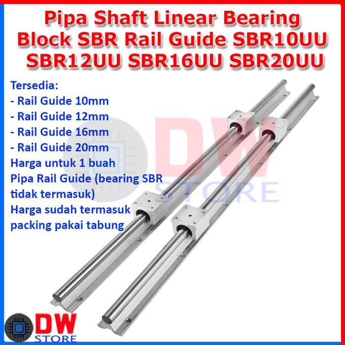 Jual Pipa Shaft Rail Guide SBR Linear Bearing Block SBR10 SBR12 SBR16 ...