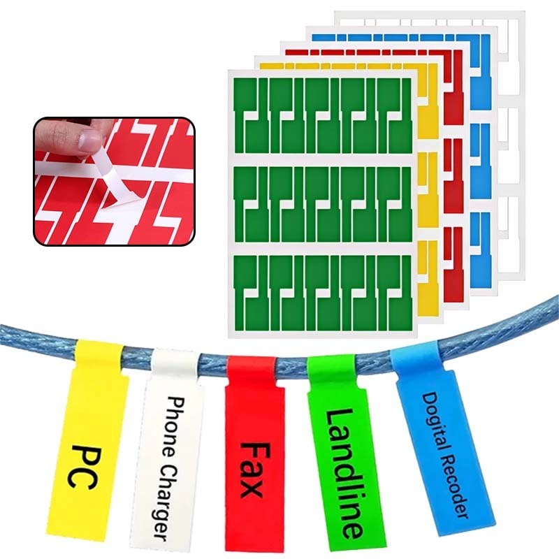 Jual 300pcs Label Kabel Listrik Stiker Kabel Label Penanda Kabel ...
