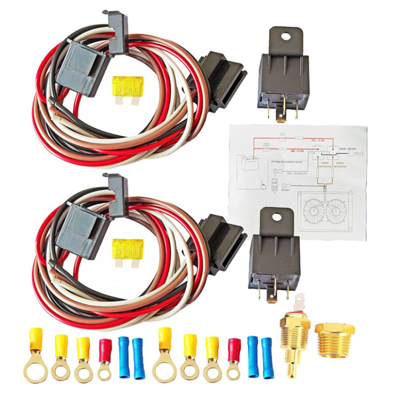 Jual BEST SELLER 40 Amp Dual Electric Fan radiator Wiring Kit Wiring ...