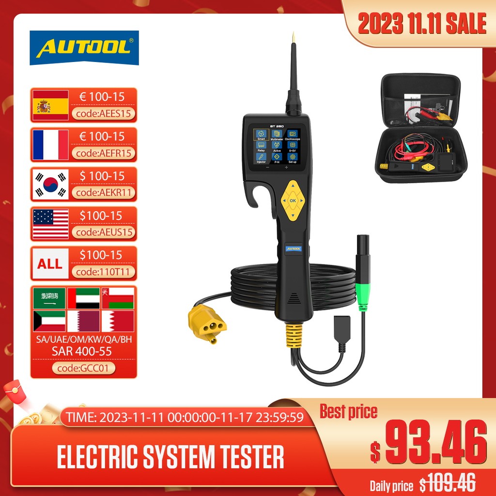 Jual AUTOOL BT280 Penguji Sirkuit Mobil Penguji Sistem Listrik Pemindai ...