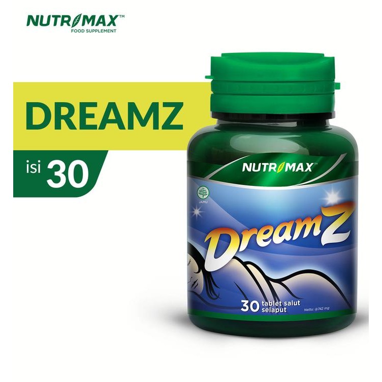 Nutrimax Dreamz 30 Tablet untuk Tidur yang Berkualitas Insomnia Jet Lag Tekanan Darah Tinggi