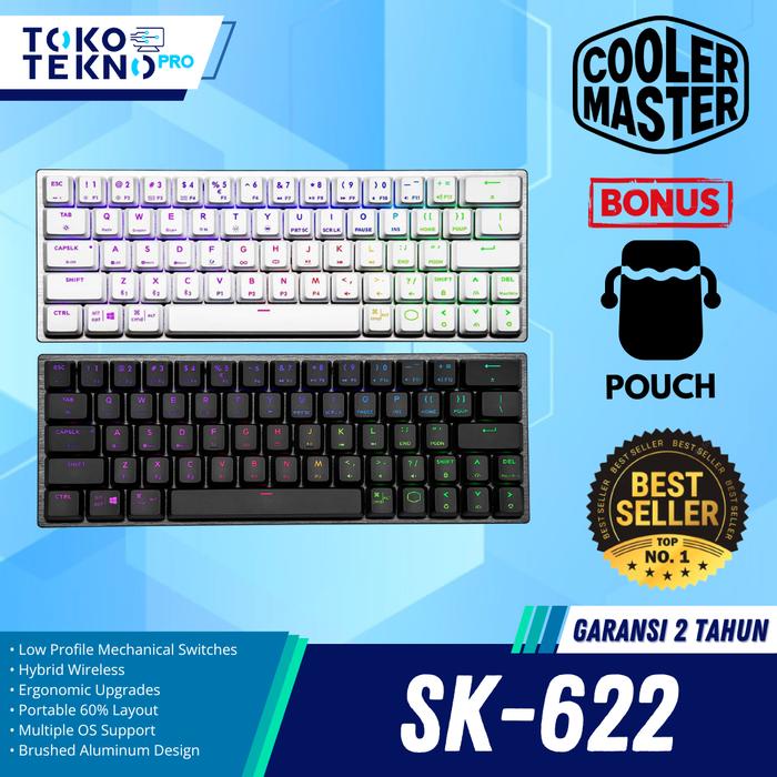 Clavier Gaming Cooler Master SK622 Hybride, Bluetooth/USB-C, Multicolore, Ouvert Jamais Utilisé