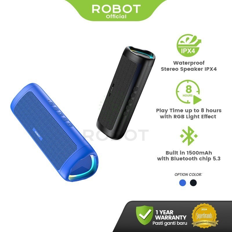 Jual ROBOT Bluetooth Speaker Bass Tahan Air Bluetooth 5.3 Tipe RB525 ...