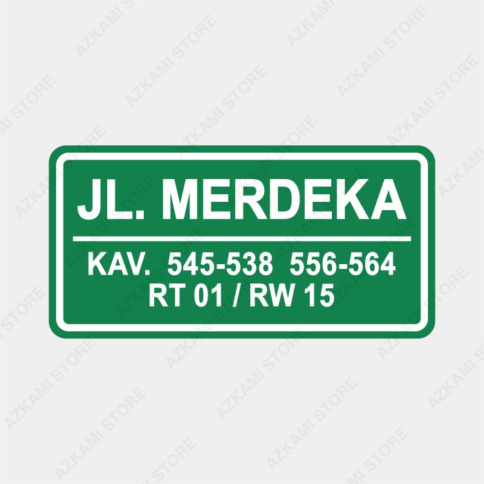 Jual Rambu Plang Papan Custom Nama Jalan 40cm x 20cm Plat Alumunium ...