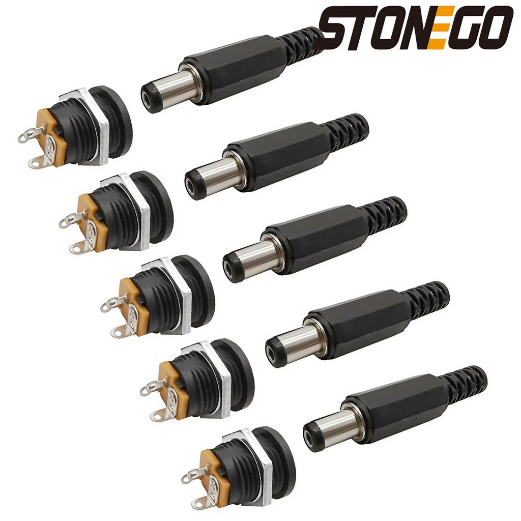 Jual STONEGO 12V 3A DC Power Connector Panel Mount Female Jack Socket ...