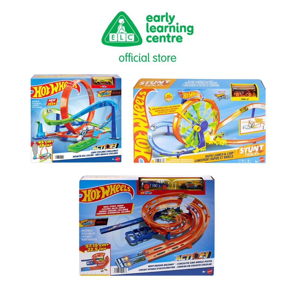Hot Wheels Let's Race Netflix Coffret Circuit Loop Cyclone Challenge, 2 Modes De Jeu, A Partir De 4 Ans