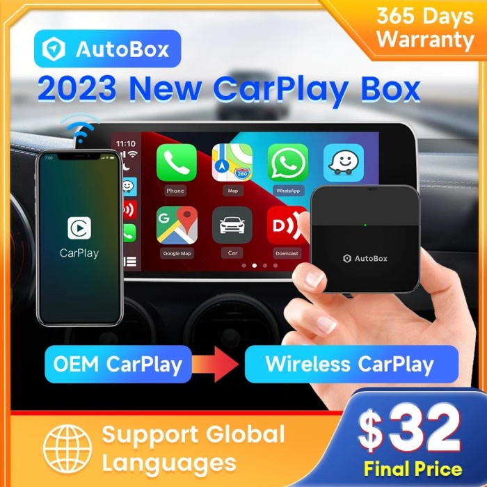 Jual Autobox Carplay Wireless Box Carplay Wireless Adapter Spotify Waze ...