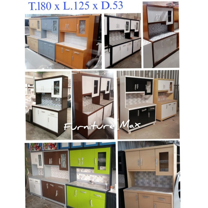 Jual MO LEMARI SAYUR / LEMARI DAPUR / RAK PIRING KAYU 3 PINTU LACI ...