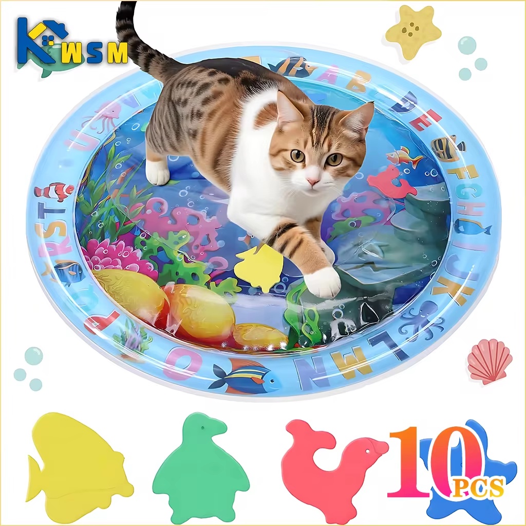 Jual Cat Playing Water Mat PVC Inflatable Water Sensory Play Mat For ...