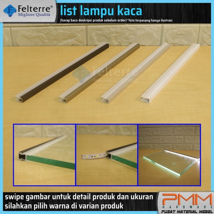 Jual LIST LIS LAMPU LED AMBALAN KACA FELTERRE 3 METER LIS LED KACA UNIK ...