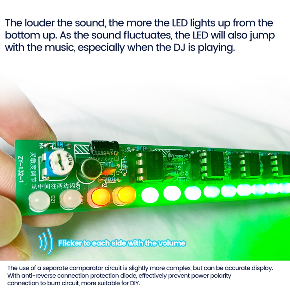 Jual USB Voice Dontrolled Audio Spectrum Lamp Kit DC 5-12V LED Volume ...
