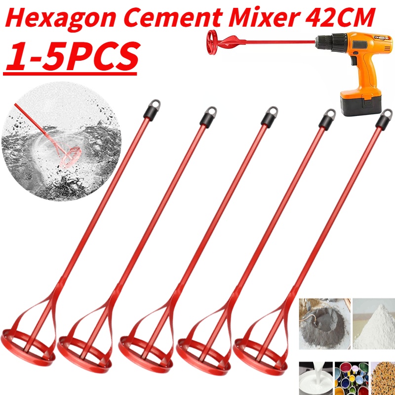 Jual 1-5PCS Hexagon Shaft Plaster Paint Mixer Mixing Paddle Rod ...