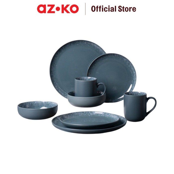 Jual AZKO Delicia Set 8 Pcs Greyish Perlengkapan Makan - Biru Navy ...