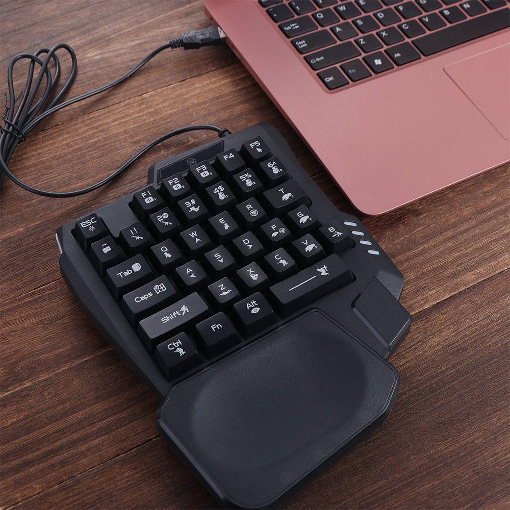 Jual Usb Single Hand Keyboard Ultra-Slim Luminous One Handedly Keyboard ...