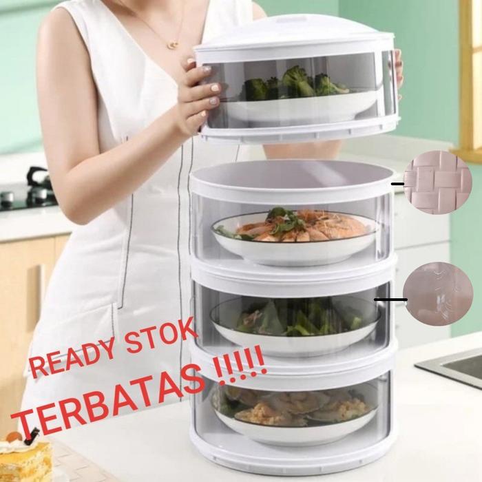 Jual Rak Makanan 3 4 Susun Tudung Saji Susun Food Cover Tahan Panas Box ...