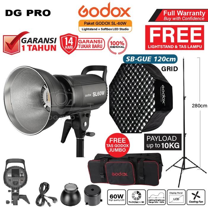Jual Paket GODOX SL-60W / SL60W / SL60 W - Lighstand + Softbox - LED ...