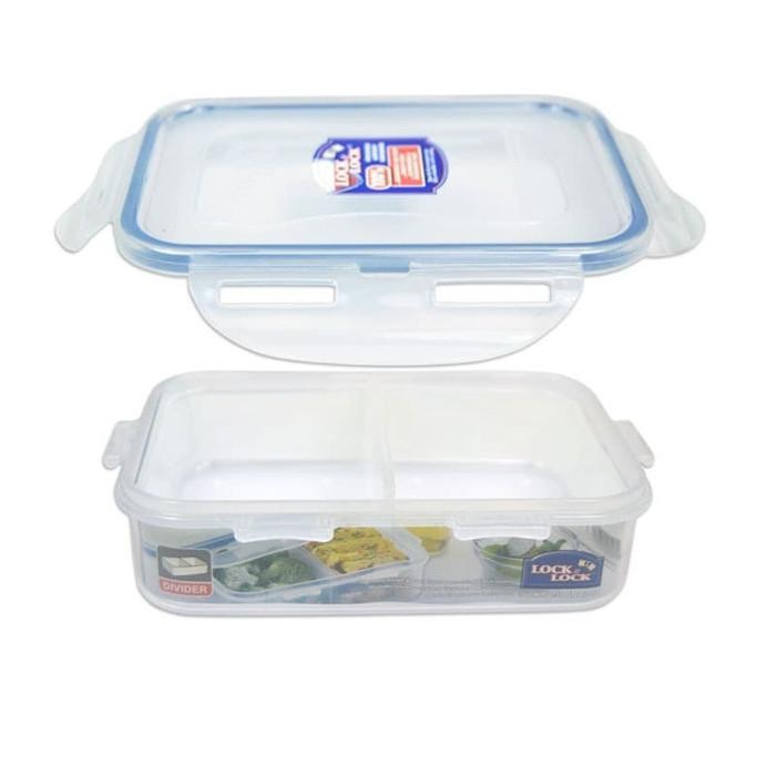 Lock & Lock HPL810C – Contenitore Rettangolare 360 Ml Con 2 Scomparti – Adatto A Microonde E Freezer