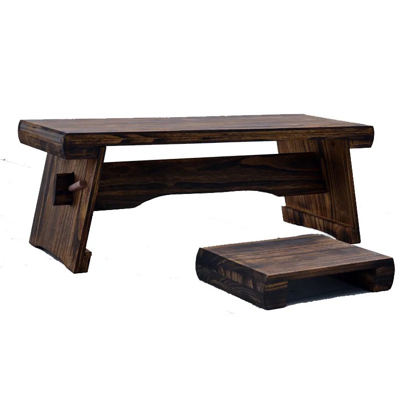 Jual Antique Low Tea Table with A Bench for Japanese Tatami Living Room ...