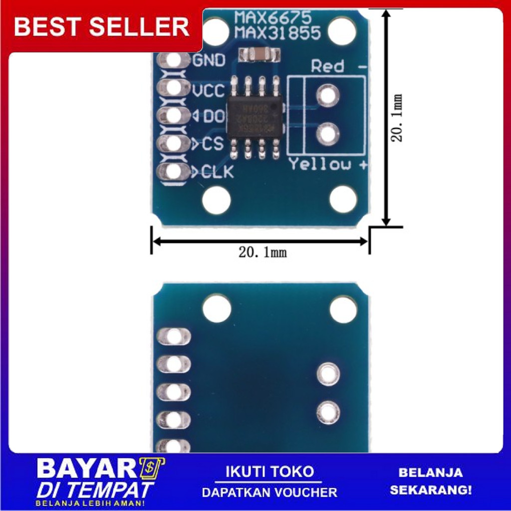 Jual FREE ONGKIR MAX31855 MODULE K TYPE THERMOCOUPLE TEMP SENSOR 0-800 ...