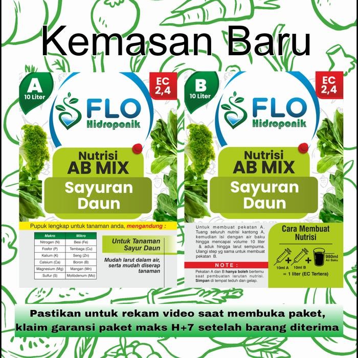 Jual Nutrisi AB Mix Flo Hidroponik Sayuran Daun 10 Liter 1000 Liter ...