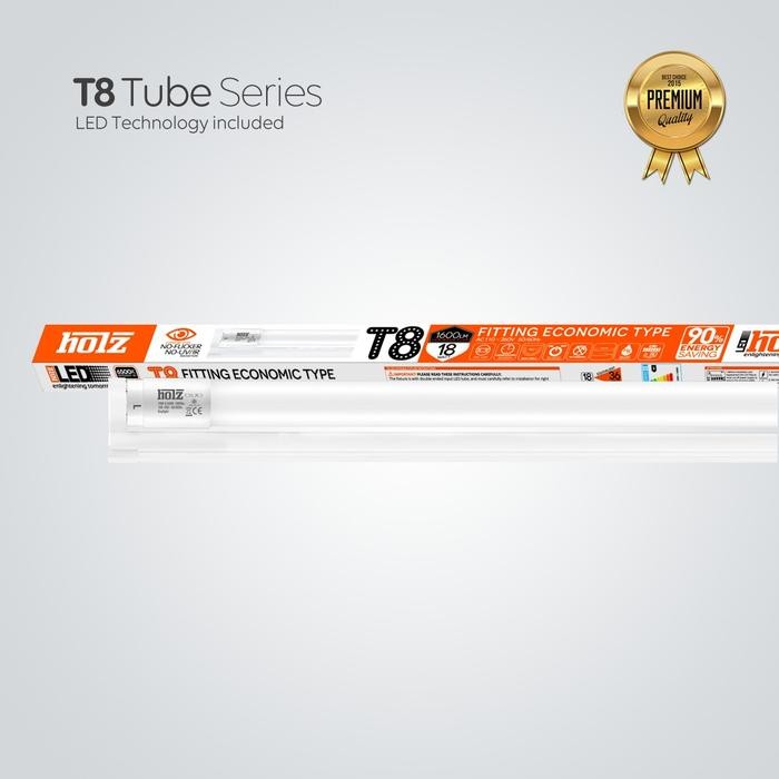 Jual PREMIUM T8 Tube + Fitting 16Watt LED HOLZ 3000K/6500K 120cm ...