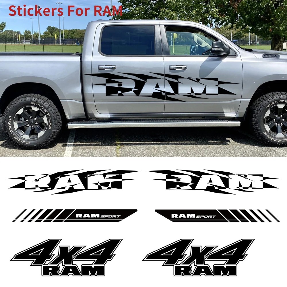 Jual Pickup Stickers For Dodge RAM 1500 Rebel RTX Truck Hood Car ...