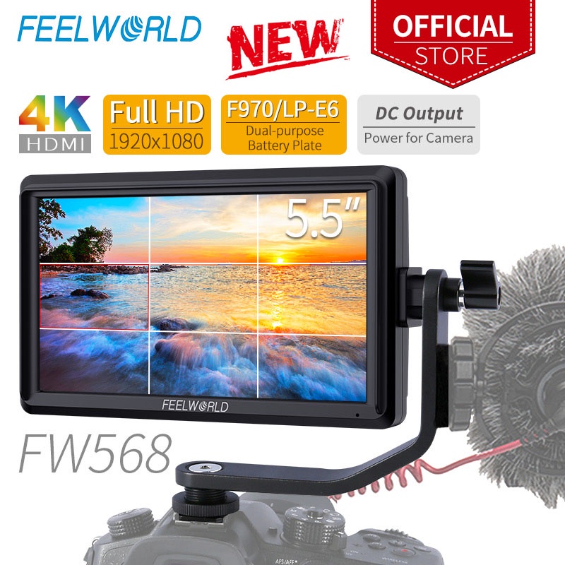 Jual New FEELWORLD FW568 5.5 inch Camera Field DSLR Monitor Small Full ...