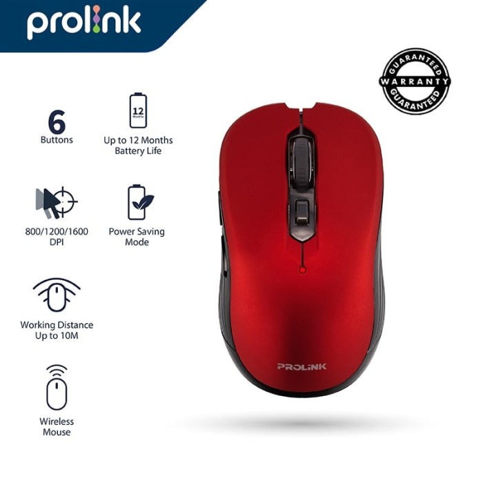 Jual PROLINK Mouse Wireless PMW6009 Bluetooth 2.4GH 6 Button 800-1600 ...