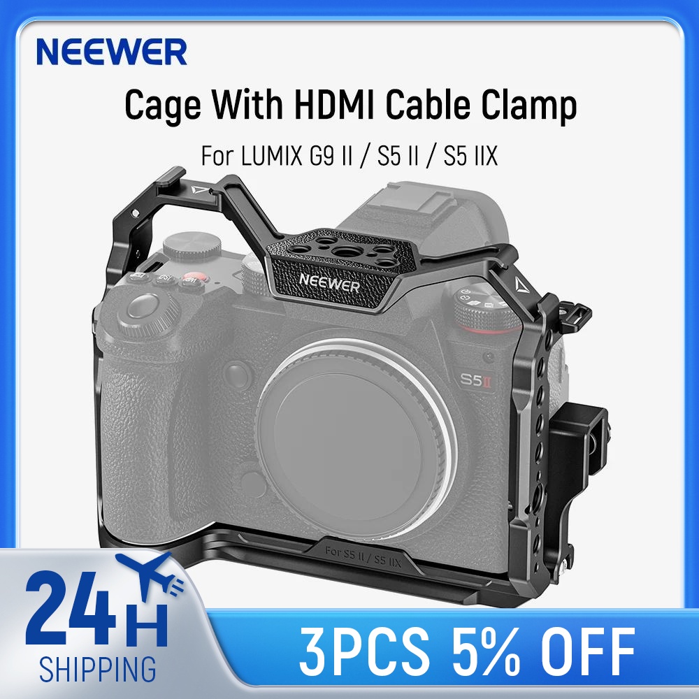 thumbnail interactive-video image 1 of Leftfoto S5 Camera Cage For Panasonic Lumix - Protection Frame With Arca Base 1 of 13