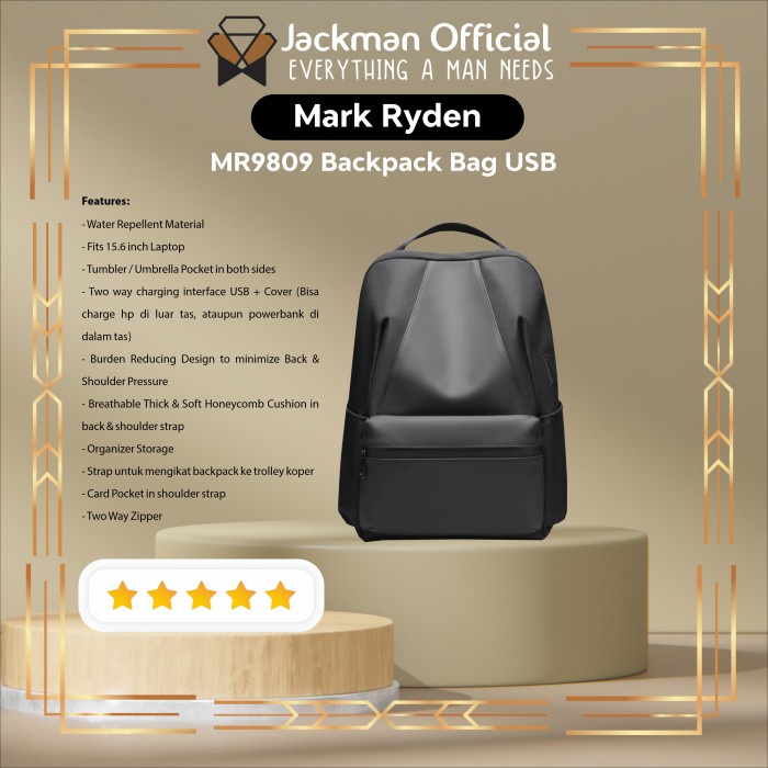 Jual Product Laris Mark Ryden Mr9809 Backpack Bag Usb - Tas Ransel ...