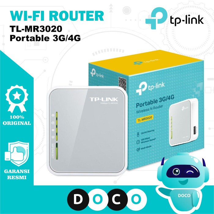 Jual BEBAS ONGKIR - TP-LINK Wireless N Router TL-MR3020 Portable 3G/4G ...