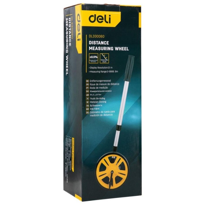 Jual Deli Measuring Wheel / Meteran Dorong Jalan 1 Roda Akurat ...