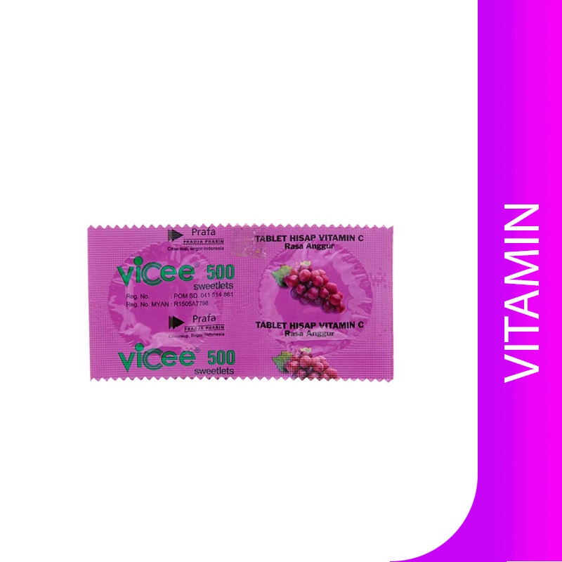 Jual Vicee Rasa Anggur 1 Strip isi 2 Tablet / Tablet Hisap Vitamin C ...